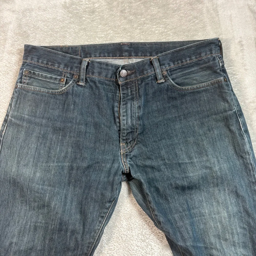 Levi's 514 Straight Fit Jeans Mens 36x32 Dark Wash Blue Denim
